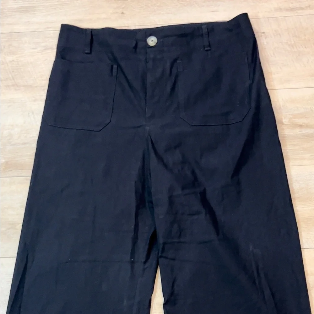 Anthropologie Maeve The Colette Linen Blend Wide Leg Cropped Pants Size 33 - Picture 4 of 9